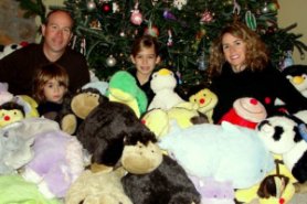 McFarland family with pillow pets